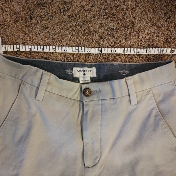Dockers Slim Tapered Khaki Pants 30 Waist Cream - Picture 6 of 9